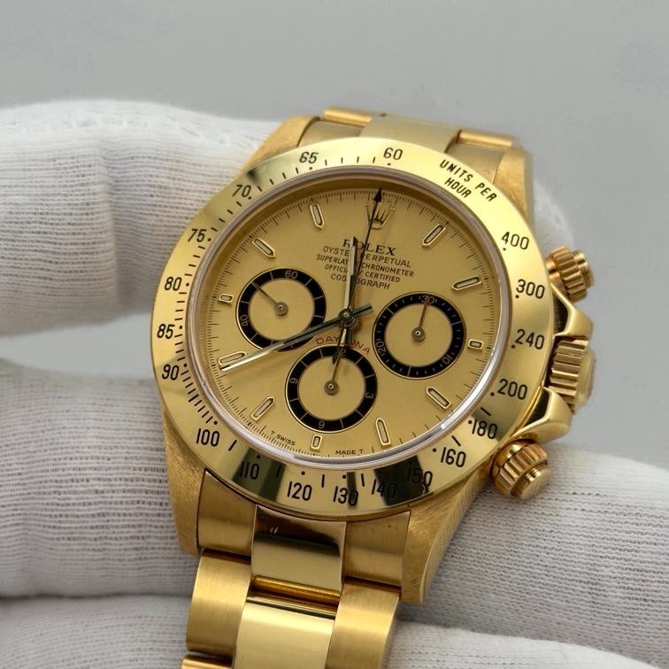 Rolex Daytona Zenith Unpolished 16528 Champagne Inverted 6 Dial 18k Yellow Gold - 2