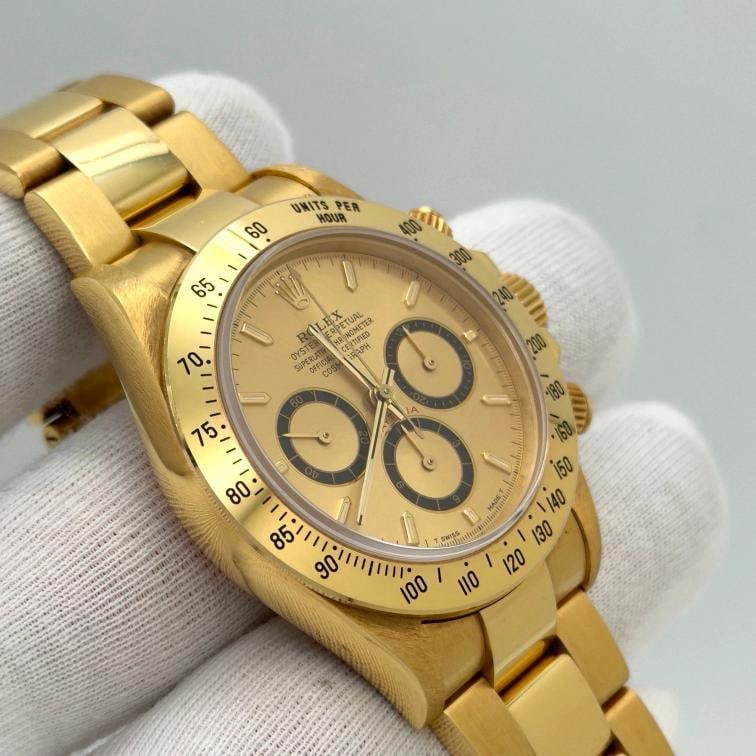 Rolex Daytona Zenith Unpolished 16528 Champagne Inverted 6 Dial 18k Yellow Gold - 7