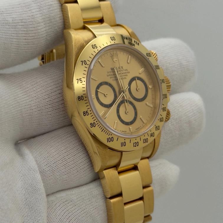 Rolex Daytona Zenith Unpolished 16528 Champagne Inverted 6 Dial 18k Yellow Gold - 8