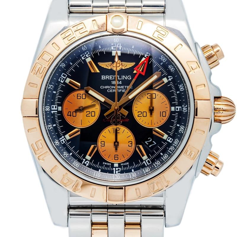 Breitling Chronomat 44 GMT 2016 Complete 18K YG TwoTone Black Dial Auto 44mm Box and papers - 2