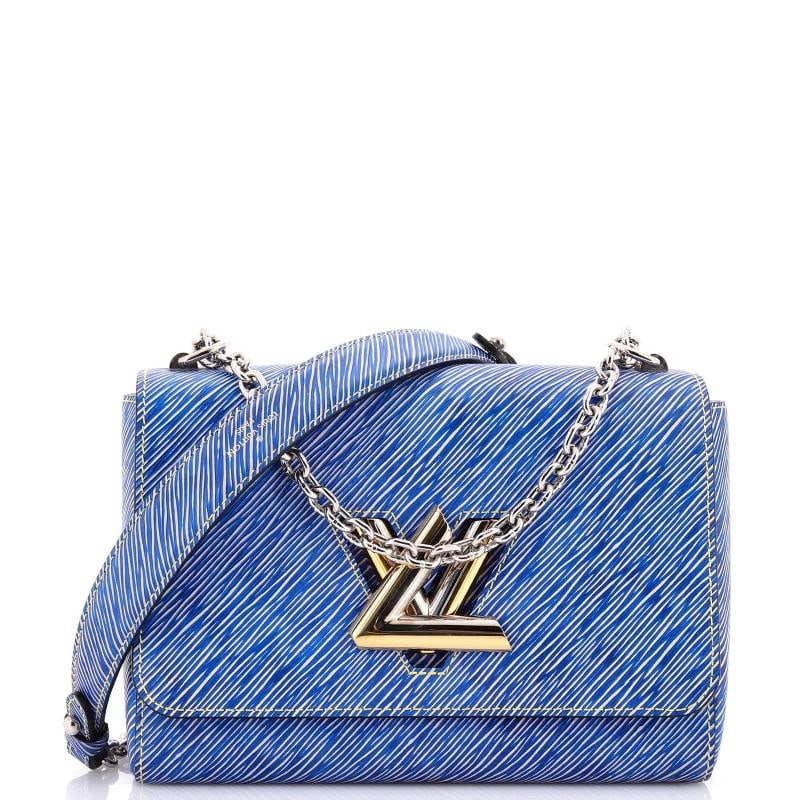 Louis Vuitton Twist Handbag Limited Edition Pin Embellished Epi Leather MM: Condition: Pre-owned - Excellent,Brand: Louis Vuitton,Exterior Material: Leather,Style: Shoulder Bags,Exterior Color: Blue,Department: Women,Size: Mm Estimated Retail Price: $4,400 Condition: Great.