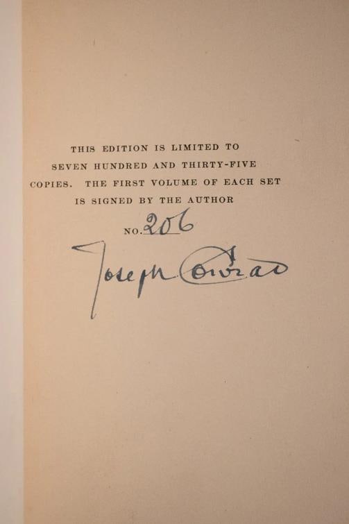 1920 The Works of Joseph Conrad Limited Edition Signed by Author Fine Leather - 6