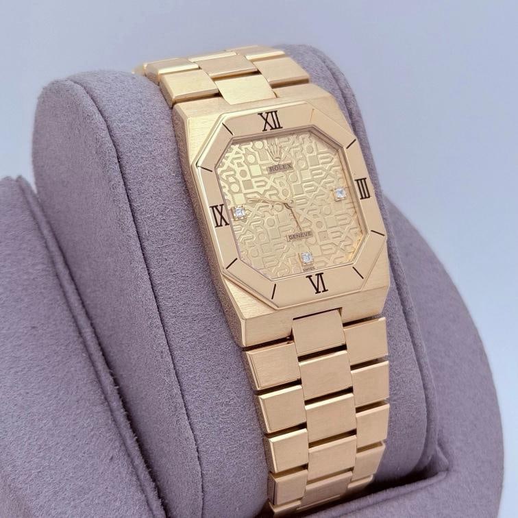 Rolex Cellini 4350 27mm Anniversary Diamond Dial 18k Yellow Gold Box Papers - 13