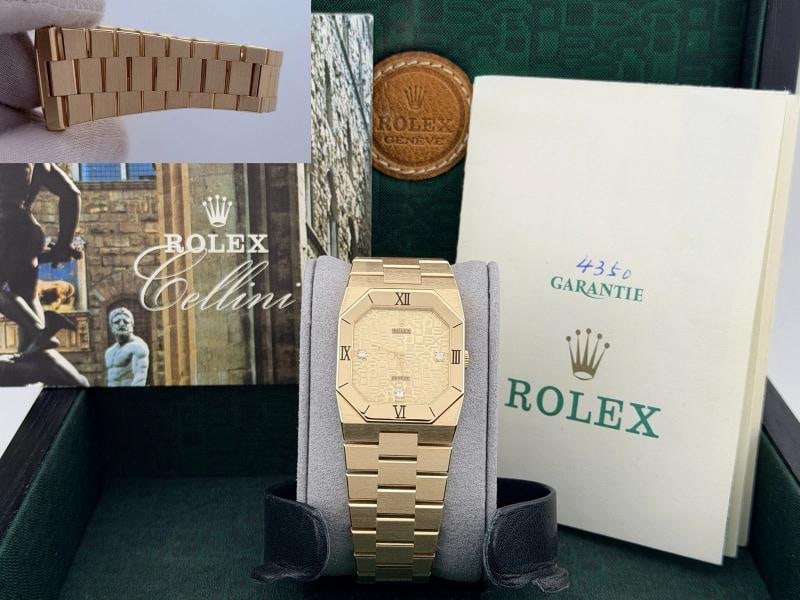 Rolex Cellini 4350 27mm Anniversary Diamond Dial 18k Yellow Gold Box Papers: Condition: Pre-owned - Excellent,Bezel Color: Gold, Yellow,Indices: Diamond Markers,Year Manufactured: 1990-1999,Band/Strap: Bracelet,Case Color: Gold, Yellow,Department: Unisex Adults,Style: