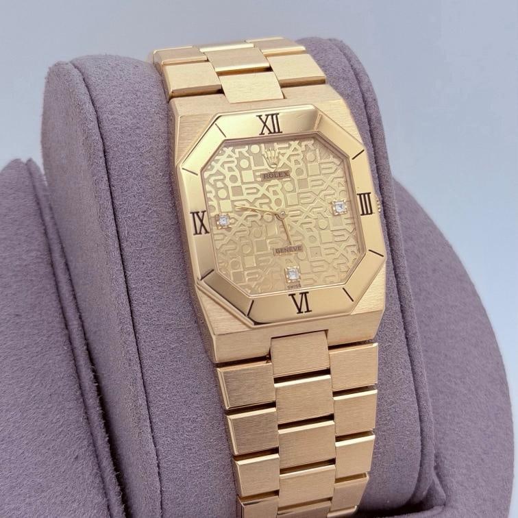 Rolex Cellini 4350 27mm Anniversary Diamond Dial 18k Yellow Gold Box Papers - 4