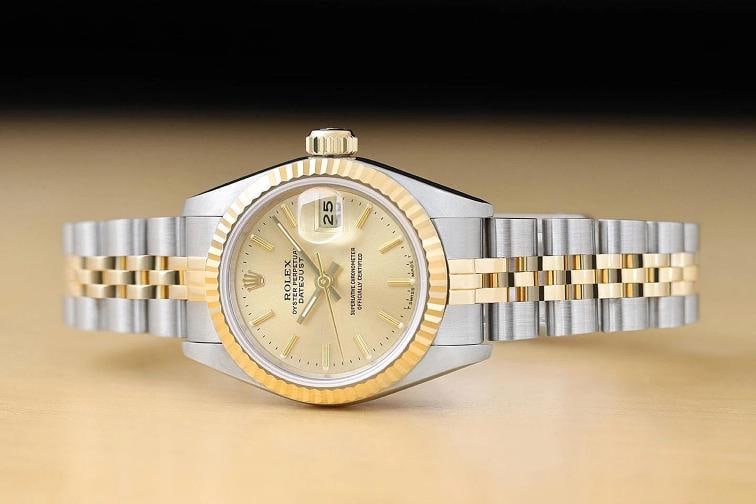 ROLEX LADIES DATEJUST 69173 CHAMPAGNE DIAL 18K YELLOW GOLD STEEL TWO TONE WATCH - 3