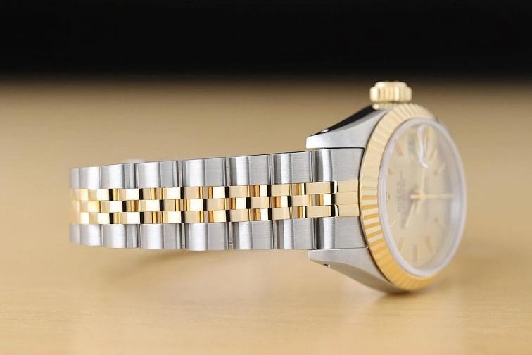 ROLEX LADIES DATEJUST 69173 CHAMPAGNE DIAL 18K YELLOW GOLD STEEL TWO TONE WATCH - 7