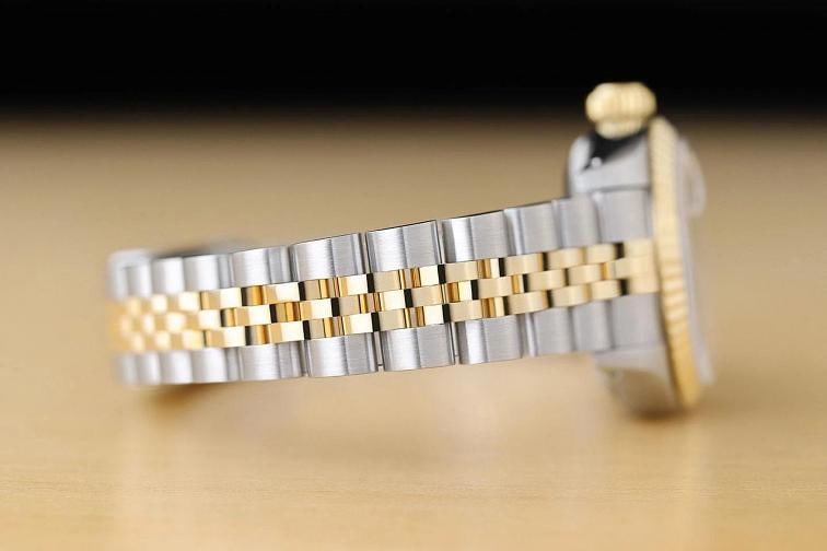 ROLEX LADIES DATEJUST 69173 CHAMPAGNE DIAL 18K YELLOW GOLD STEEL TWO TONE WATCH - 8