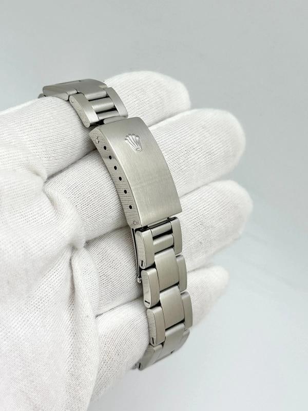 2004 Rolex Date 15210 34mm White Arabic Dial Engine Turned Bezel Steel Box Paper - 8