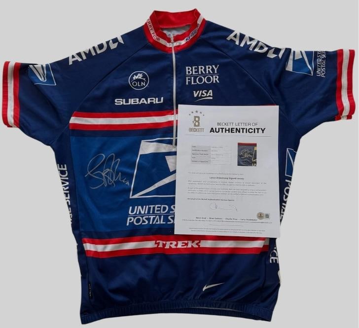 Lance Armstrong Signed Autograph USPS Blue Postal Service Jersey Beckett Bas (1 of 4)