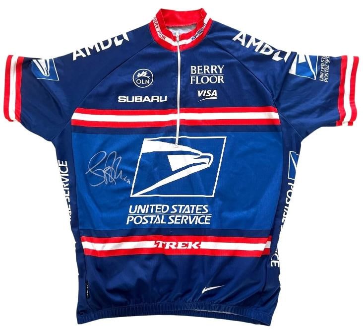 Lance Armstrong Signed Autograph USPS Blue Postal Service Jersey Beckett Bas - 3