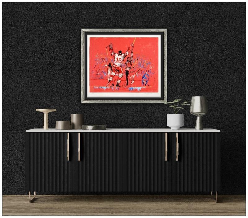 LeRoy Neiman Original Color Serigraph Red Goal Hockey Sport Signed Framed - 2