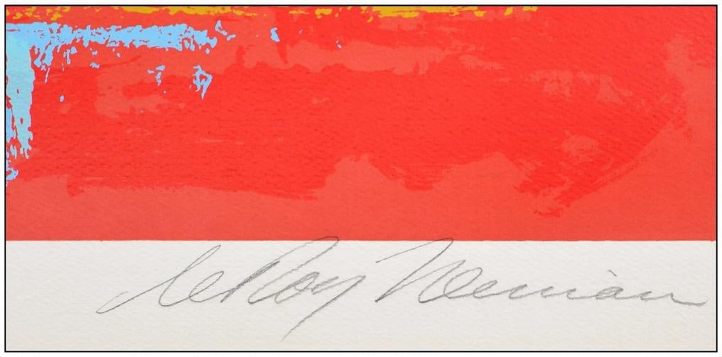 LeRoy Neiman Original Color Serigraph Red Goal Hockey Sport Signed Framed - 5