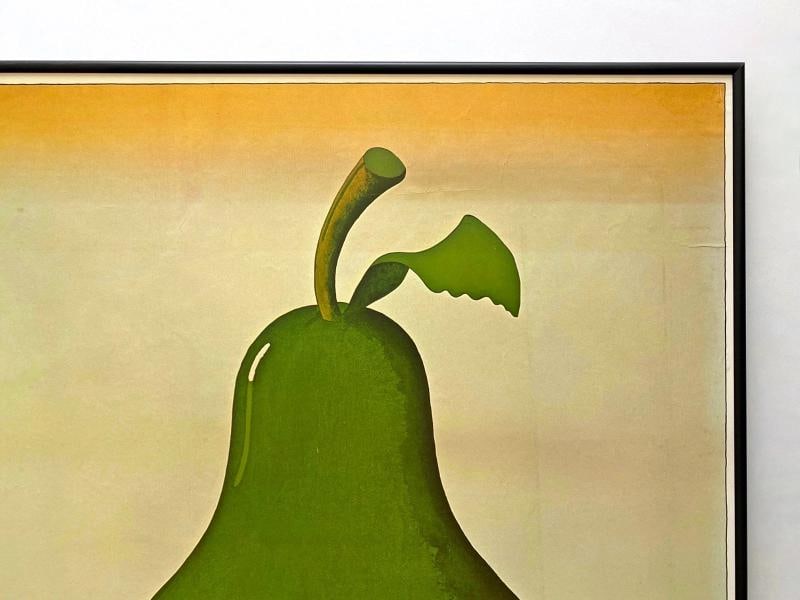 MILTON GLASER RARE 1977 POP ART LITHO PRINT FRAMED POSTER " FLOATING PEAR " 1968 - 11