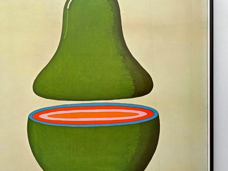 MILTON GLASER RARE 1977 POP ART LITHO PRINT FRAMED POSTER " FLOATING PEAR " 1968 - 12
