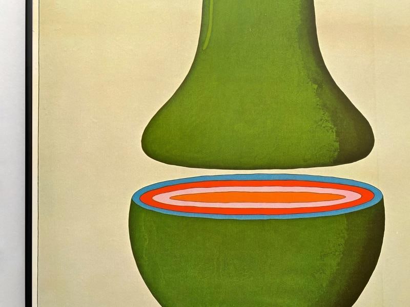 MILTON GLASER RARE 1977 POP ART LITHO PRINT FRAMED POSTER " FLOATING PEAR " 1968 - 6