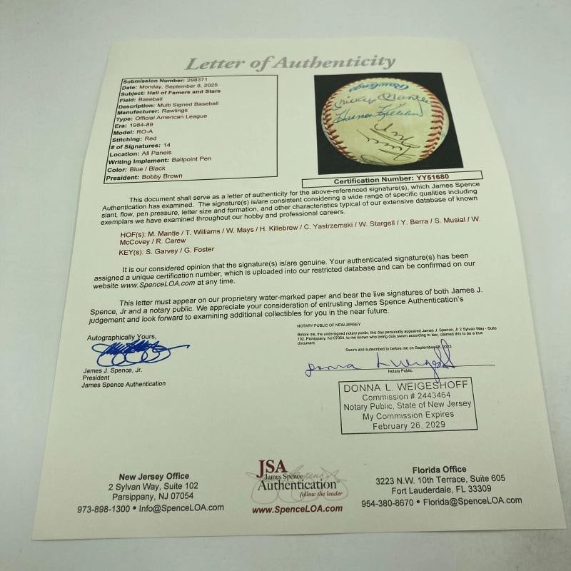 Mickey Mantle & Ted Williams Hall Of Fame Multi Signed Baseball JSA COA - 5