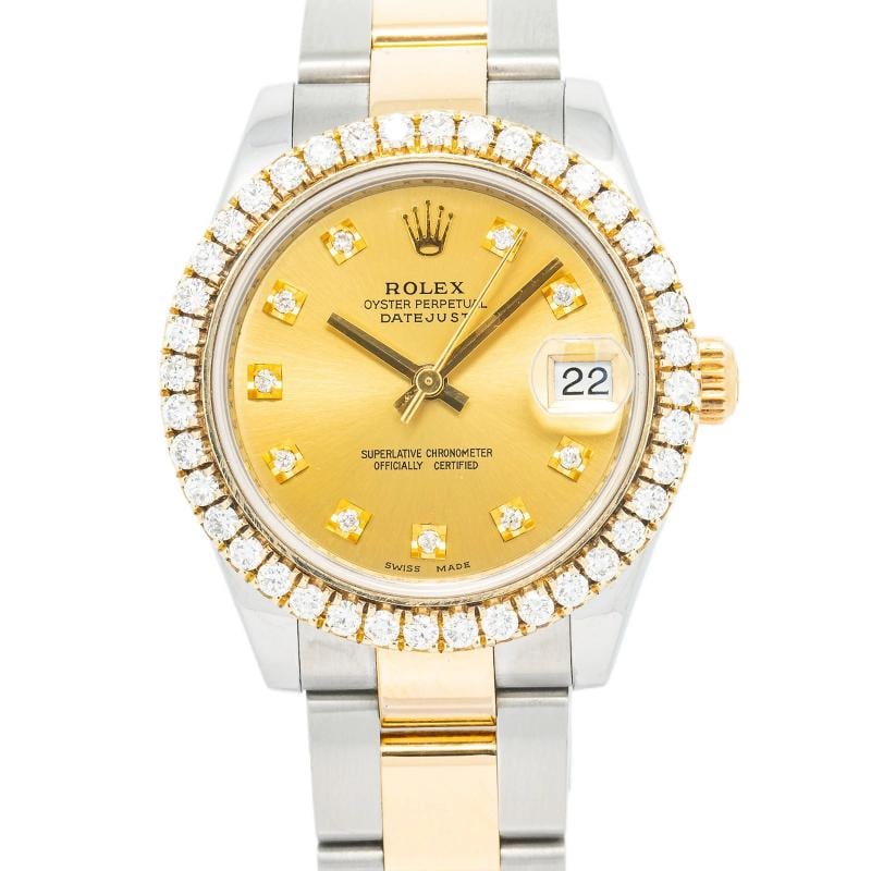 Rolex Datejust 178273 2015 Paper Oyster TwoTone Champagne Diamond Dial Auto 31mm - 2
