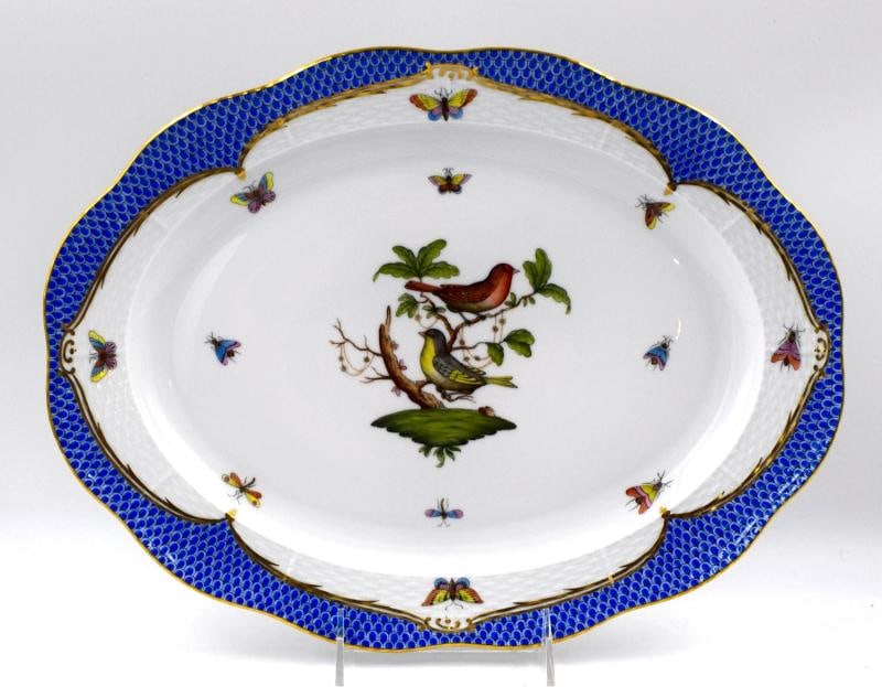 Herend Blue Scale Fish Net Platter Hand Painted - Hungary (1 of 9)