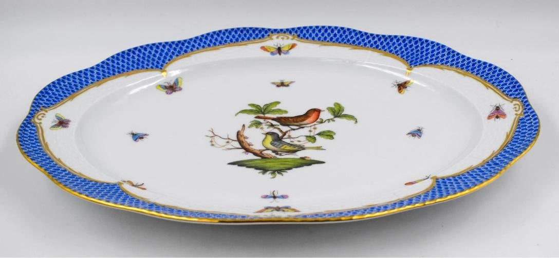 Herend Blue Scale Fish Net Platter Hand Painted - Hungary - 6