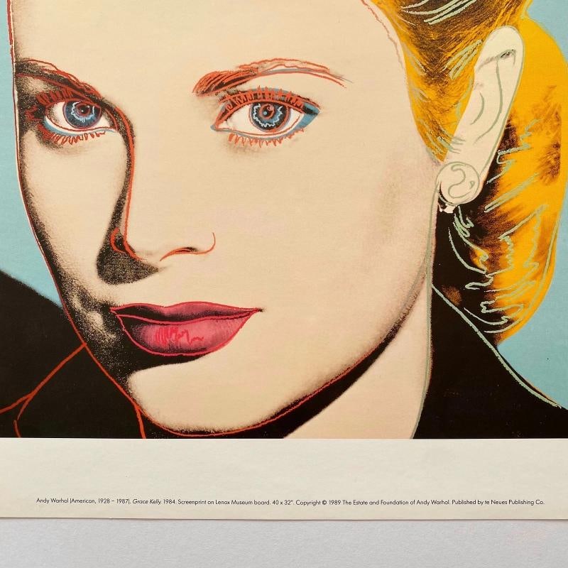 ANDY WARHOL ESTATE RARE VTG 1989 COLLECTOR'S LITHOGRAPH PRINT "GRACE KELLY" 1984 - 7