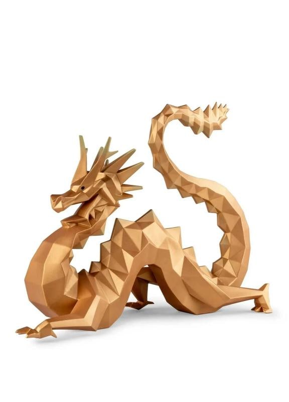 LladrÃƒÂ² Dragon Sculpture Gold Limited Ref. 01009797 - Official: LladrÃƒÂ² Dragon Sculpture Gold Limited Ref. 01009797 - Official Material: Porcelain LladrÃƒÂ² Panther - Dimensions: Height: 36 cm x Width x 18 - Lenght x 49