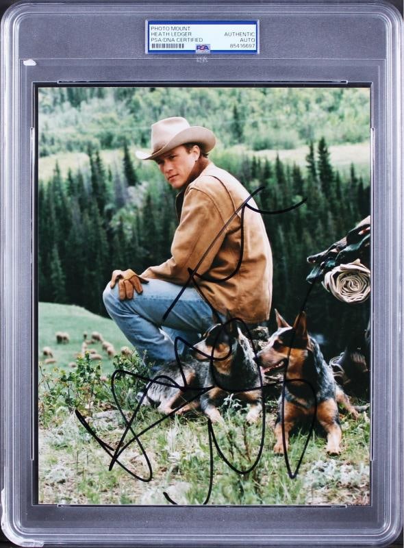 Heath Ledger Brokeback Mountain Authentic Signed 8x10 Photo PSA/DNA Slabbed: Object Type: Photograph,Autograph Authentication: PSA,Industry: Movies,Original/Reproduction: Original,PRODUCT_COA: PSA,PRODUCT_SIGNED_BY_NAME: Heath Ledger,PRODUCT_SIGNED_BY_BRAND: Brokeback
