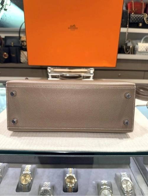 Hermes Kelly 25 Sellier Etoupe Epsom Leather w/Palladium Hardware (2018) Unworn - 9