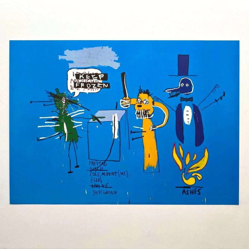 JEAN MICHEL BASQUIAT RARE OFFSET LITHOGRAPH PRINT "DINGOES WITH THEIR GUM " 1988 - 10