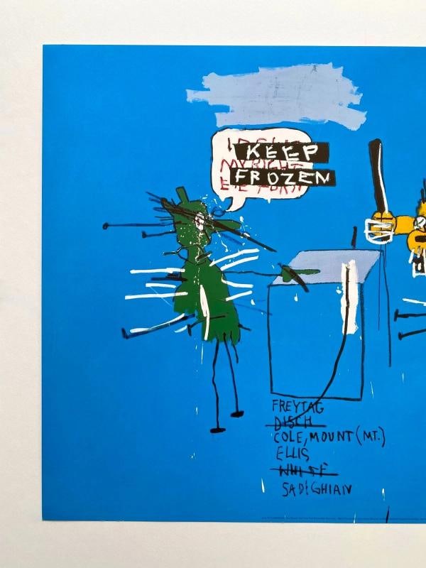 JEAN MICHEL BASQUIAT RARE OFFSET LITHOGRAPH PRINT "DINGOES WITH THEIR GUM " 1988 - 3