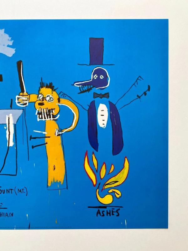 JEAN MICHEL BASQUIAT RARE OFFSET LITHOGRAPH PRINT "DINGOES WITH THEIR GUM " 1988 - 4