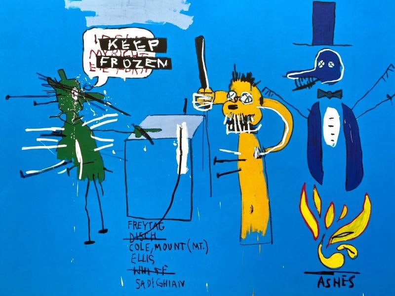 JEAN MICHEL BASQUIAT RARE OFFSET LITHOGRAPH PRINT "DINGOES WITH THEIR GUM " 1988 - 6