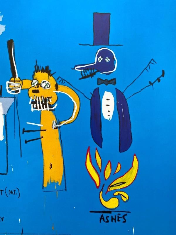 JEAN MICHEL BASQUIAT RARE OFFSET LITHOGRAPH PRINT "DINGOES WITH THEIR GUM " 1988 - 8
