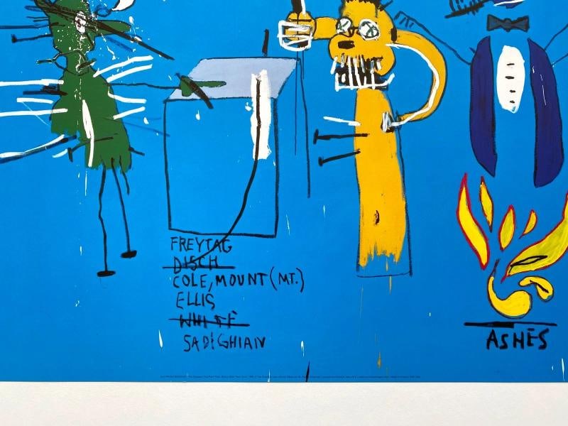 JEAN MICHEL BASQUIAT RARE OFFSET LITHOGRAPH PRINT "DINGOES WITH THEIR GUM " 1988 - 9