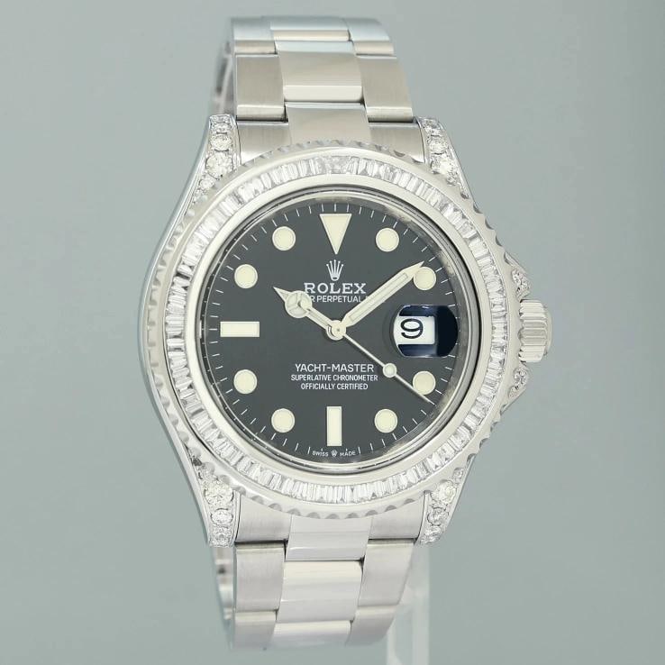DIAMOND MINT 2010 Rolex Yacht-Master 116622 Steel 40mm Black Dial Watch Box - 6