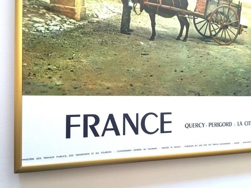 VTG MID CENTURY PERIGORD FRANCE LITHOGRAPH PRINT FRAMED COLLECTOR TRAVEL POSTER - 6