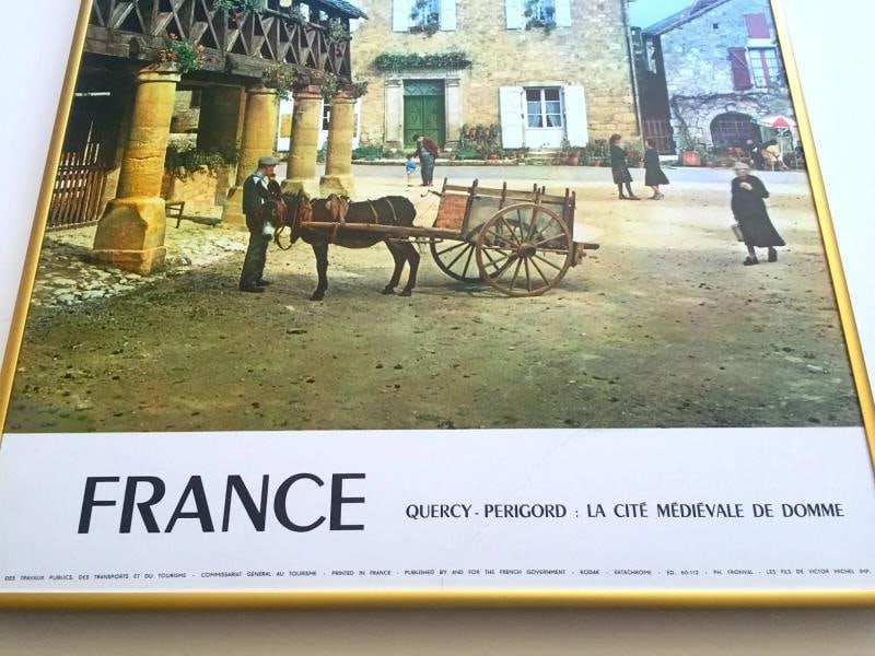 VTG MID CENTURY PERIGORD FRANCE LITHOGRAPH PRINT FRAMED COLLECTOR TRAVEL POSTER - 7