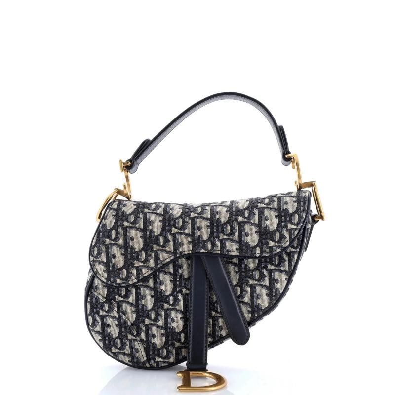 Christian Dior Saddle Handbag Oblique Canvas Mini: Condition: Pre-owned - Good,Brand: Christian Dior,Exterior Material: Canvas Plain,Style: Shoulder Bags,Exterior Color: Blue,Department: Women,Size: Mini