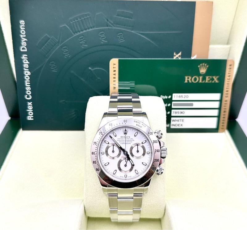 2012 Rolex Daytona Cosmograph 116520 40mm White Dial Stainless Steel Box Paper: Condition: Pre-owned - Excellent,Bezel Color: Silver,Year Manufactured: 2010-2019,Band/Strap: Rolex Oyster,Case Color: Silver,Department: Men,Watch Shape: Round,Style: Casual, Classic, Dress/Formal, L