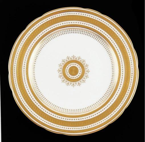12 Antique c1900 English Porcelain Mintons Gilded Luncheon Plates 9 1/2" - 2