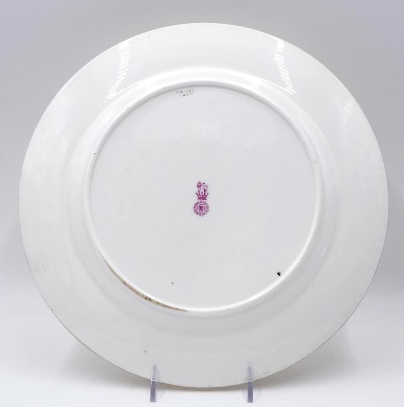 10 Royal Doulton Raised Gold Dinner Plates w/Monogram - 9