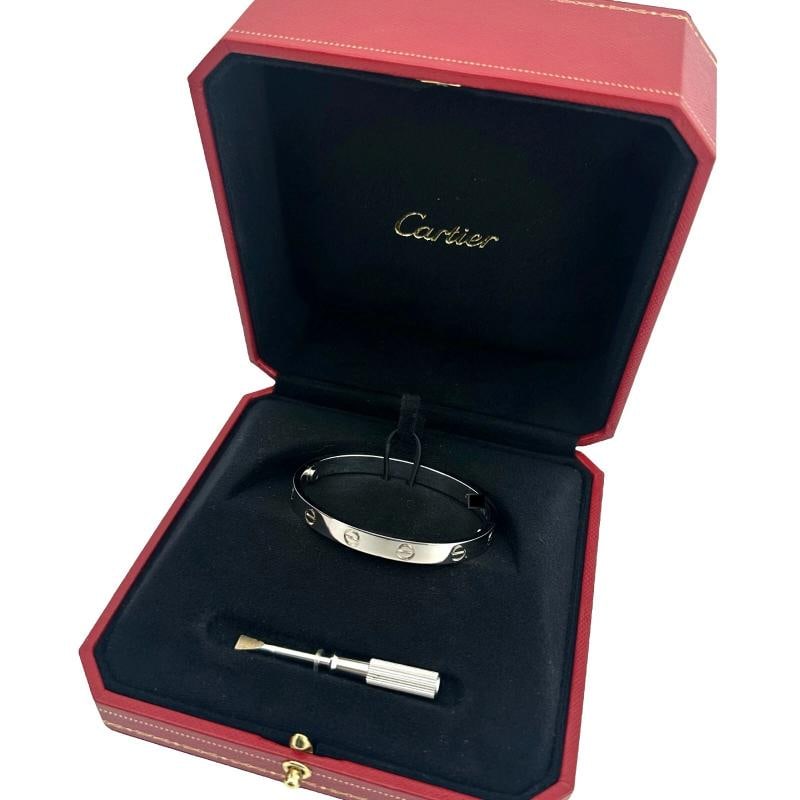 Cartier LOVE 18k White Gold Classic Model Bracelet Size 16 Box - 6
