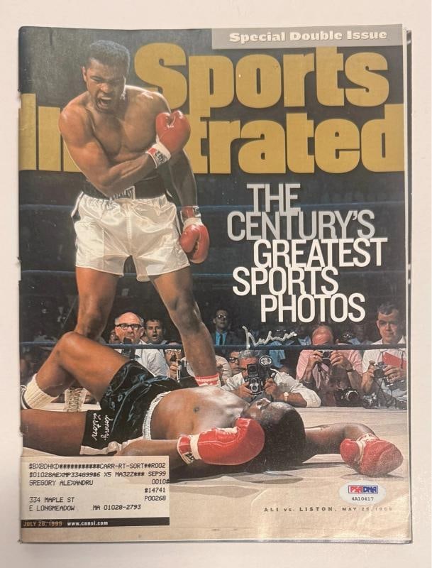 Muhammad Ali Signed Sports Illustrated Magazine Jul 1999 PSA DNA ITP LOA 4A10417: Player: Muhammad Ali,Sport: Boxing,Signed: Yes,Autograph Authentication: Professional Sports (PSA/DNA),Original/Reprint: Original,Product: Magazine,Country of Origin: United States