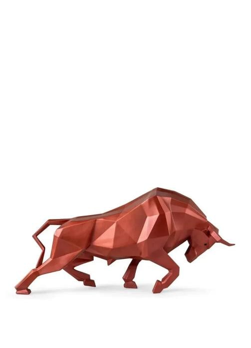 LladrÃƒÂ² Bull Sculpture Metallic Red Limited Ref. 01009729 - Official: LladrÃƒÂ² Bull Sculpture Metallic Red Limited Ref. 01009729 - Official Material: Porcelain LladrÃƒÂ² Lion - Dimensions: Height: 24 cm x Width x 16 - Lenght x 50