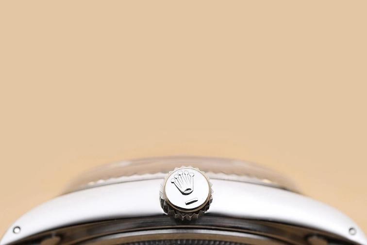 ROLEX MENS DATEJUST 16014 BLACK DIAL 18K WHITE GOLD STEEL JUBILEE WATCH - 8