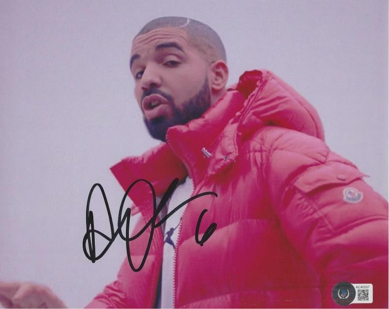 RAPPER DRAKE SIGNED 8x10 PHOTO AUBREY GRAHAM OVO HIP HOP BECKETT BAS COA: Industry: Music,Signed: Yes,Autograph Authentication: Beckett,Original/Reproduction: Original,Country of Origin: United States