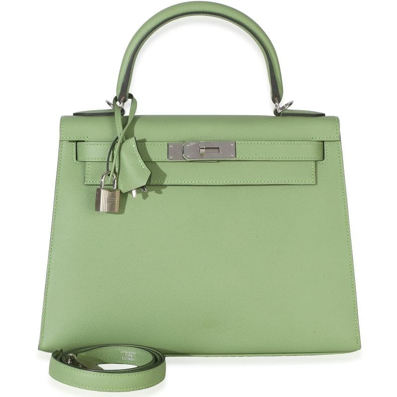 HermÃƒÂ¨s Vert Criquet Epsom Sellier Kelly 28 PHW: Condition: Pre-owned - Good,Dimensions: 11.5 x 8.5 x 4.25,Handbag Accessories: Clochette;Dustbag;Lock;Raincoat;Care Booklet;Key,Bag Width: 11.5 in,Bag Depth: 4.25 in,Bag Height: 8.5 in,Department: