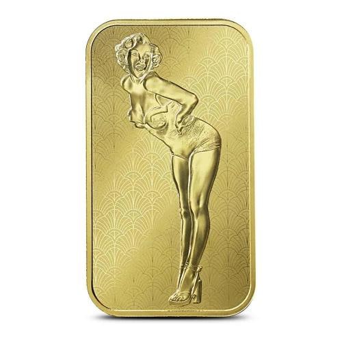 1 oz Marilyn Monroe Gold Bar (New w Assay) - 3