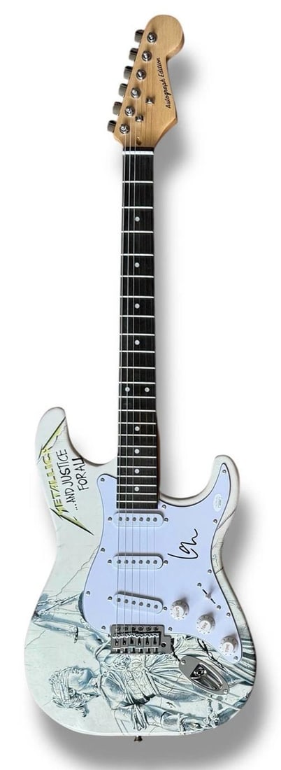 Metallica Signed Guitar SET OF 4 JSA James Hetfield Kirk Hammett Ulrich Trujillo - 12