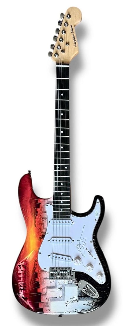 Metallica Signed Guitar SET OF 4 JSA James Hetfield Kirk Hammett Ulrich Trujillo - 13